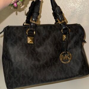 Michael Kors black purse with logo print
